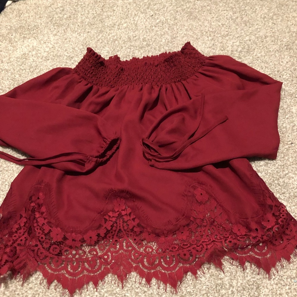 Off the shoulder lacy top- Abercrombie & Fitch